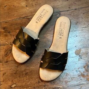 Leather Black Women's Sandals